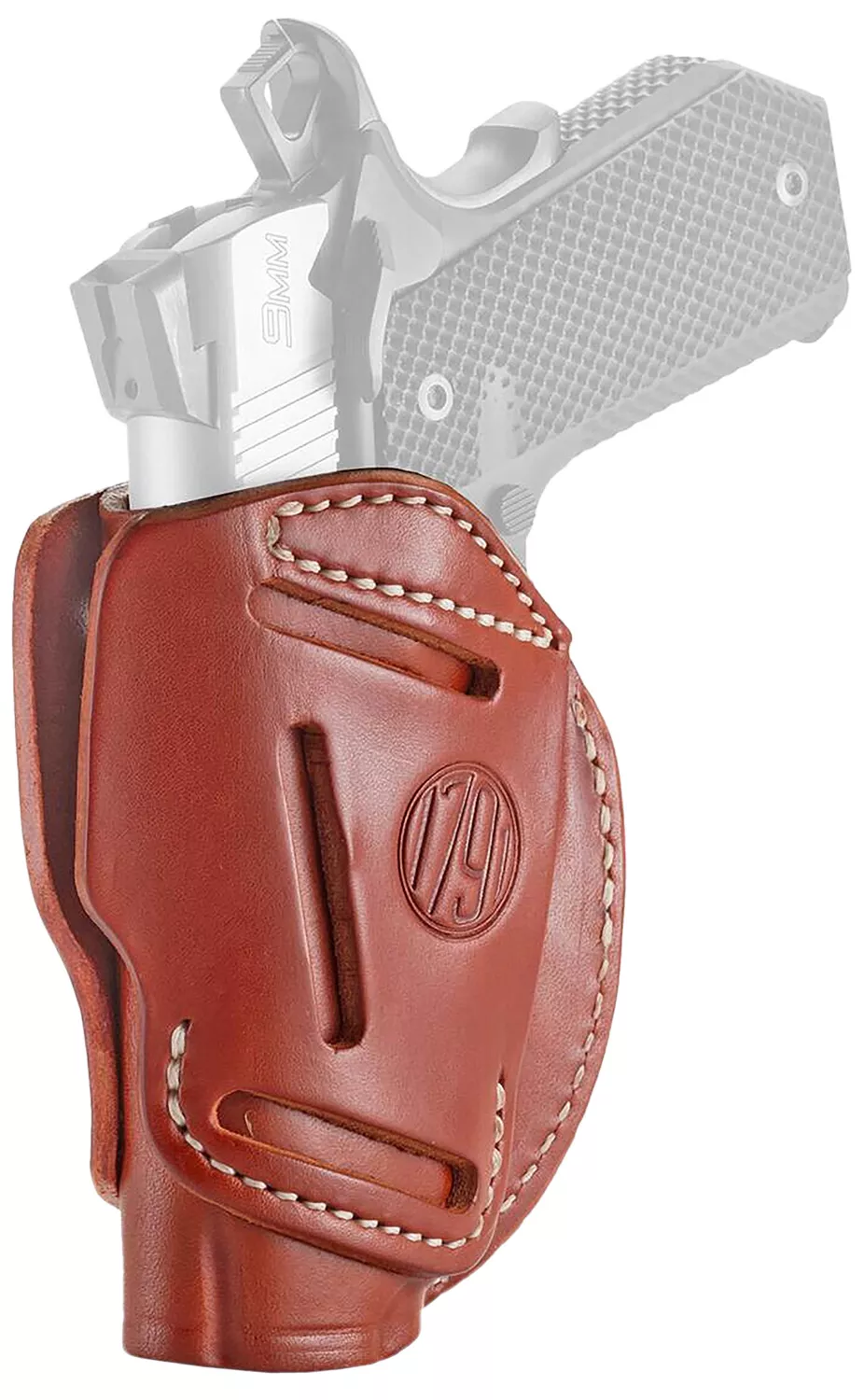 1791 Gunleather 3WH1CBRA 3-WayIWB/OWB Size 01 Classic Brown Leather Belt Loop Fits 1911 3-4″ Ambidextrous Hand