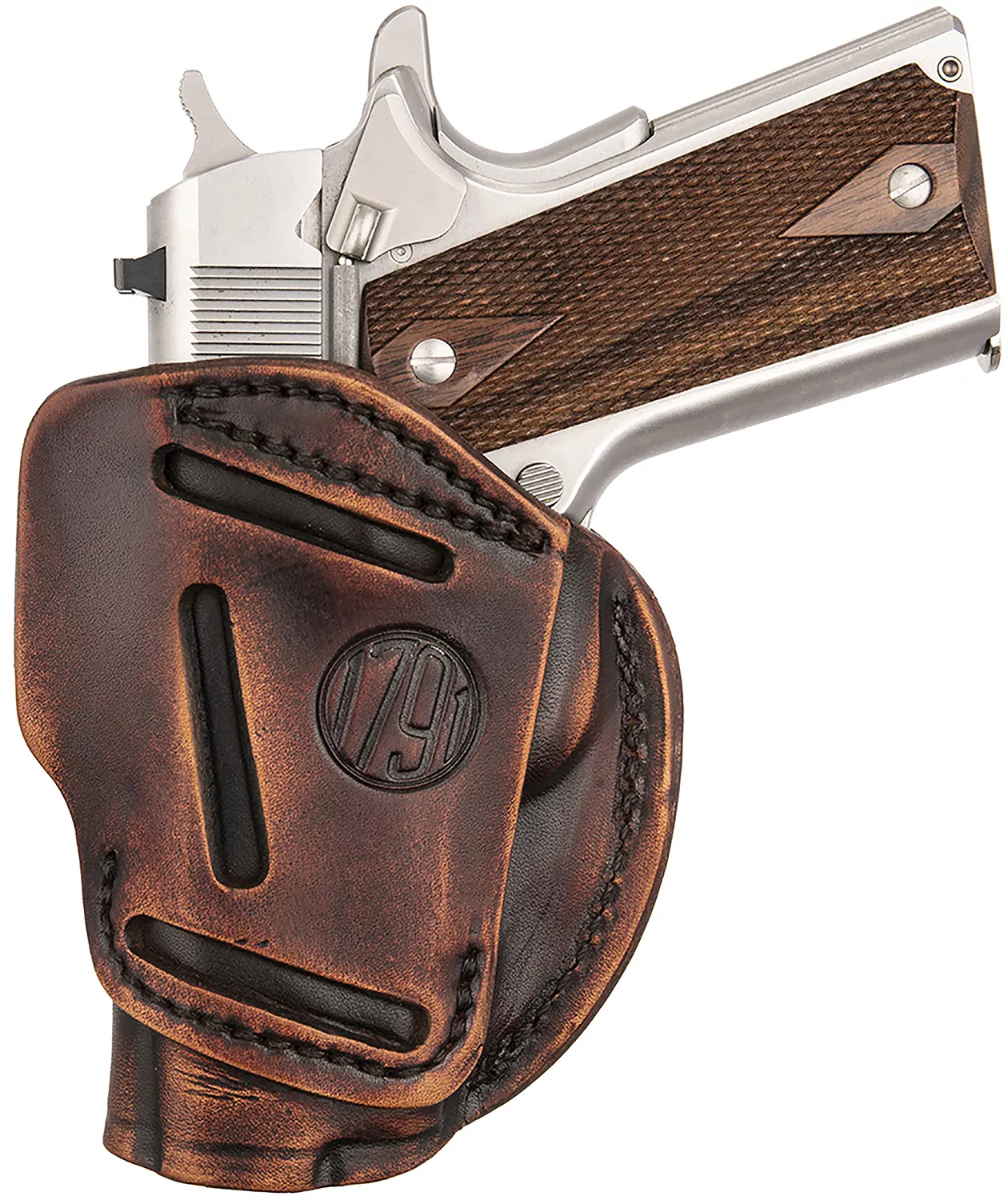 1791 Gunleather 3WH1VTGA 3-WayIWB/OWB Size 01 Vintage Leather Belt Loop Fits 1911 3-4″ Ambidextrous Hand