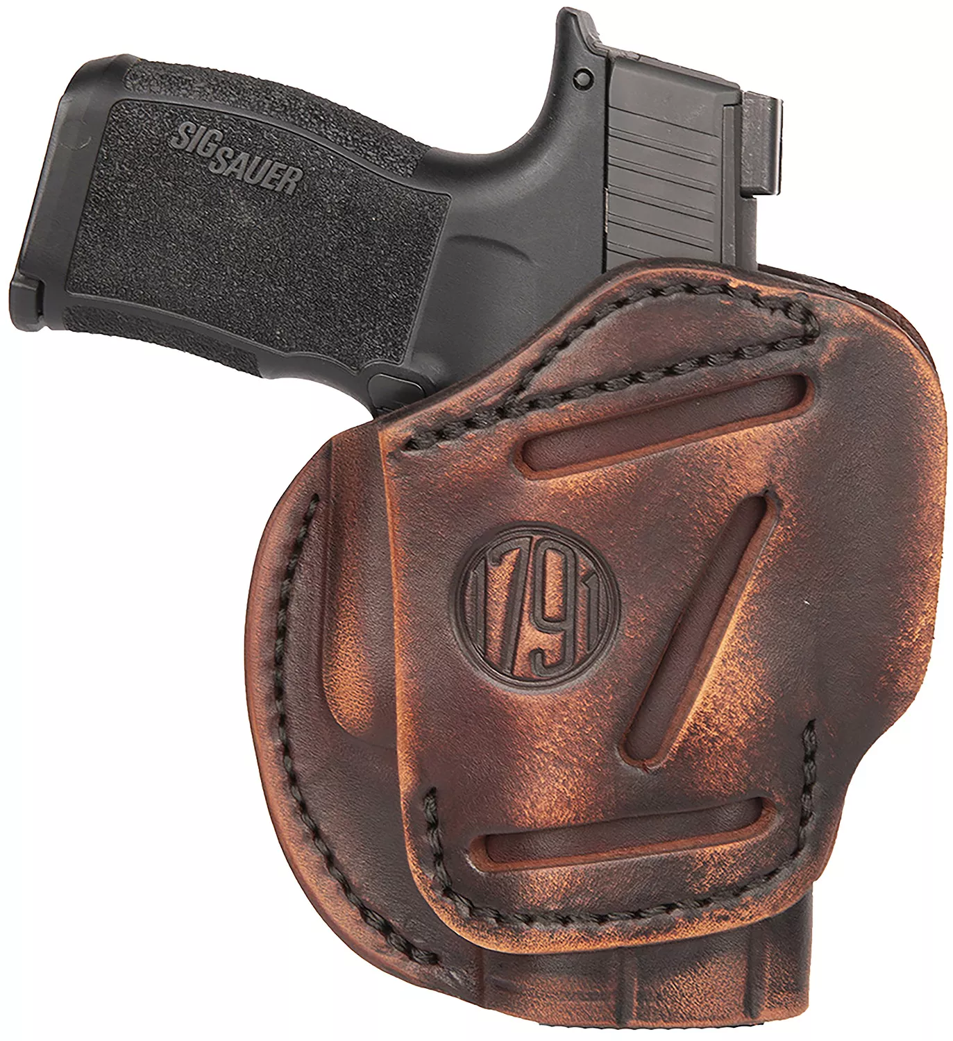 1791 Gunleather 3WH2VTGA 3-WayIWB/OWB Size 02 Vintage Leather Belt Loop Fits Ruger LCP Fits S&W Bodyguard Fits Glock 42 Ambidextrous Hand