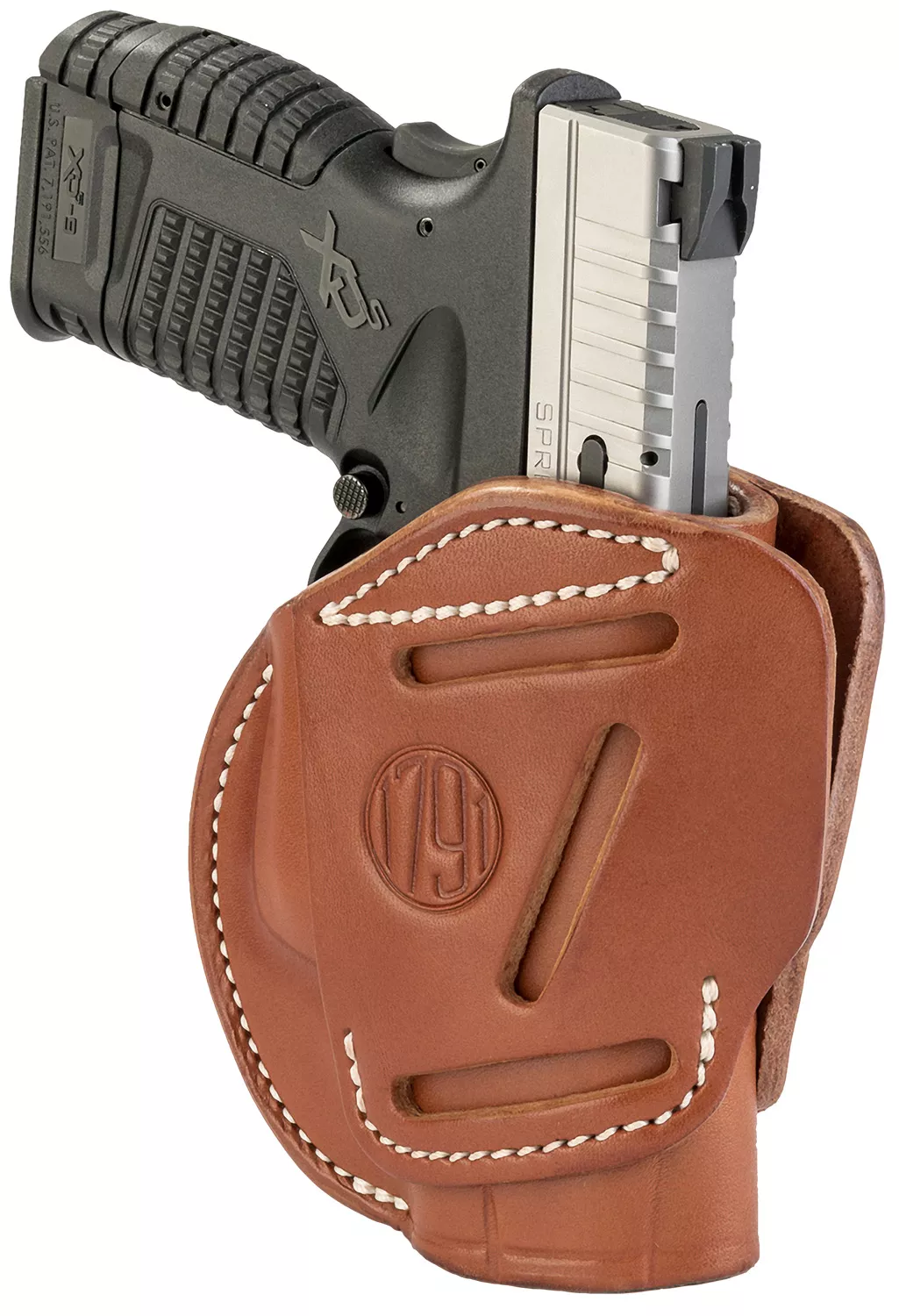 1791 Gunleather 3WH4CBRA 3-WayIWB/OWB Size 04 Classic Brown Leather Belt Loop Fits Walther PPS Fits Taurus G2C Fits Springfield XD/XDS Ambidextrous Hand