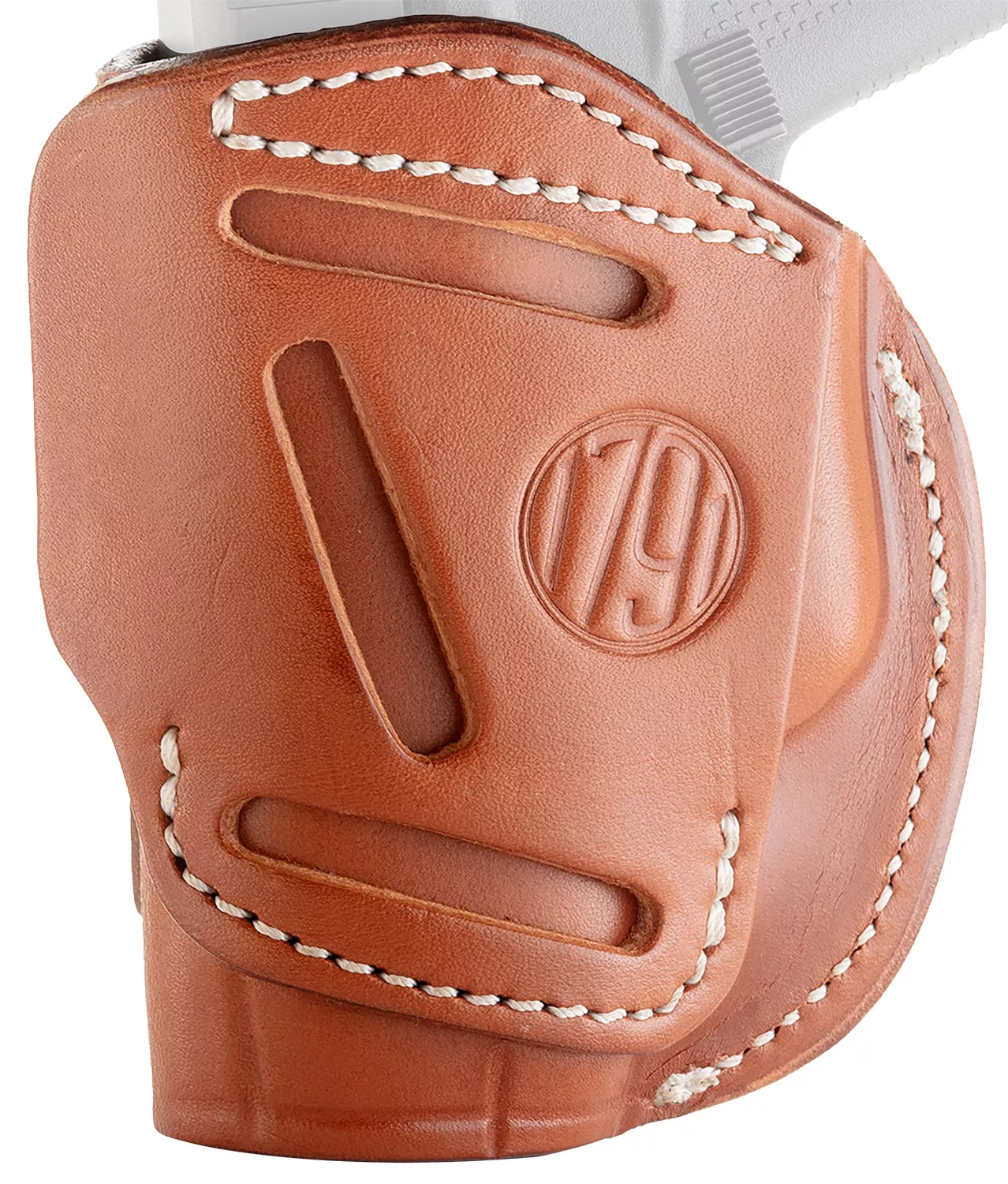 1791 Gunleather 4WH2CBRR 4-WayIWB/OWB Size 02 Classic Brown Leather Belt Clip Compatible w/Ruger LCP/S&W Bodyguard/Glock 42/43/43XRight Hand
