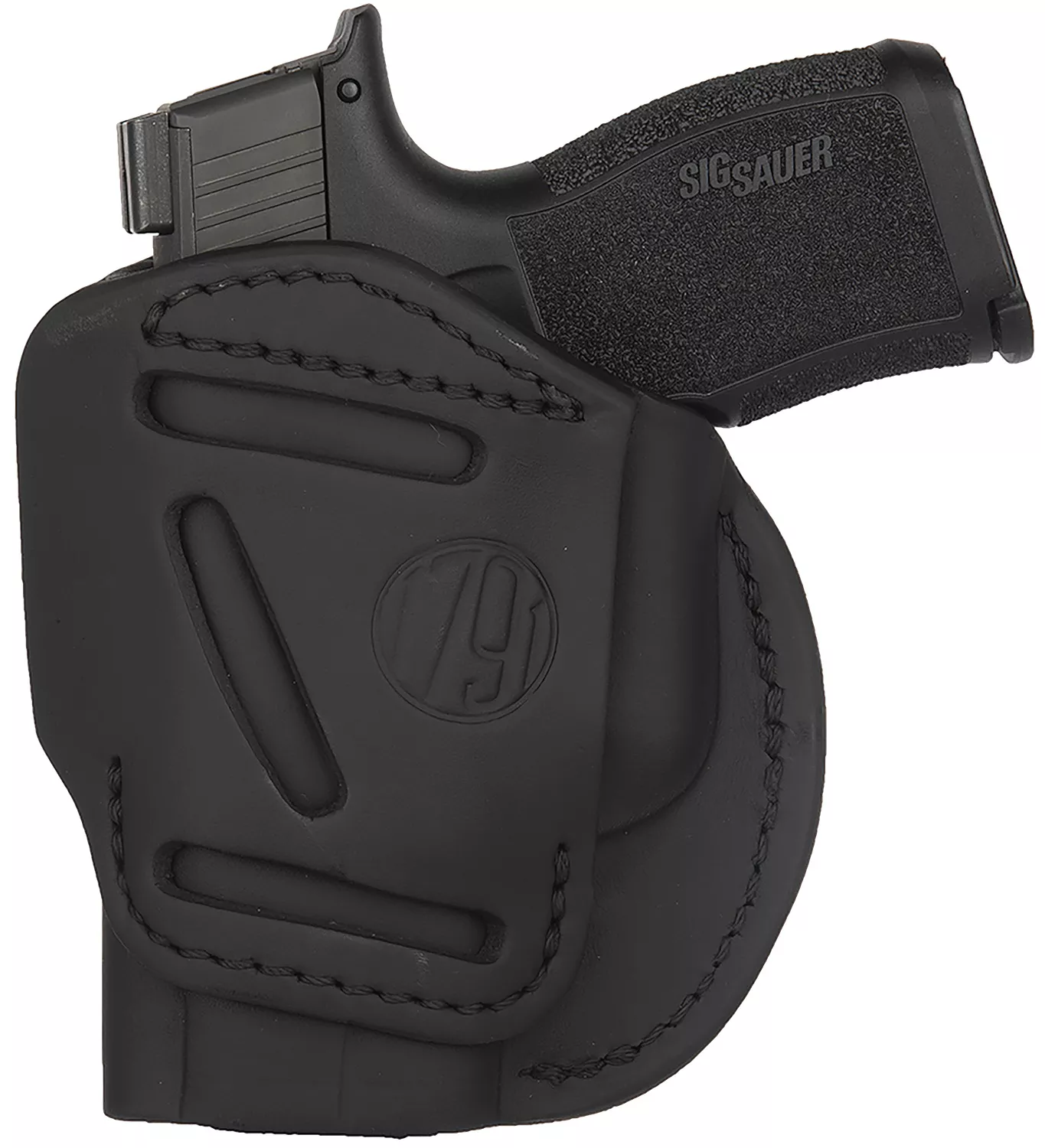 1791 Gunleather 4WH3SBLR 4-WayIWB/OWB Size 03 Stealth Black Leather Belt Clip Compatible w/Glock 26/Ruger LC9/S&W M&P Shield/2.0 9/40 Right Hand