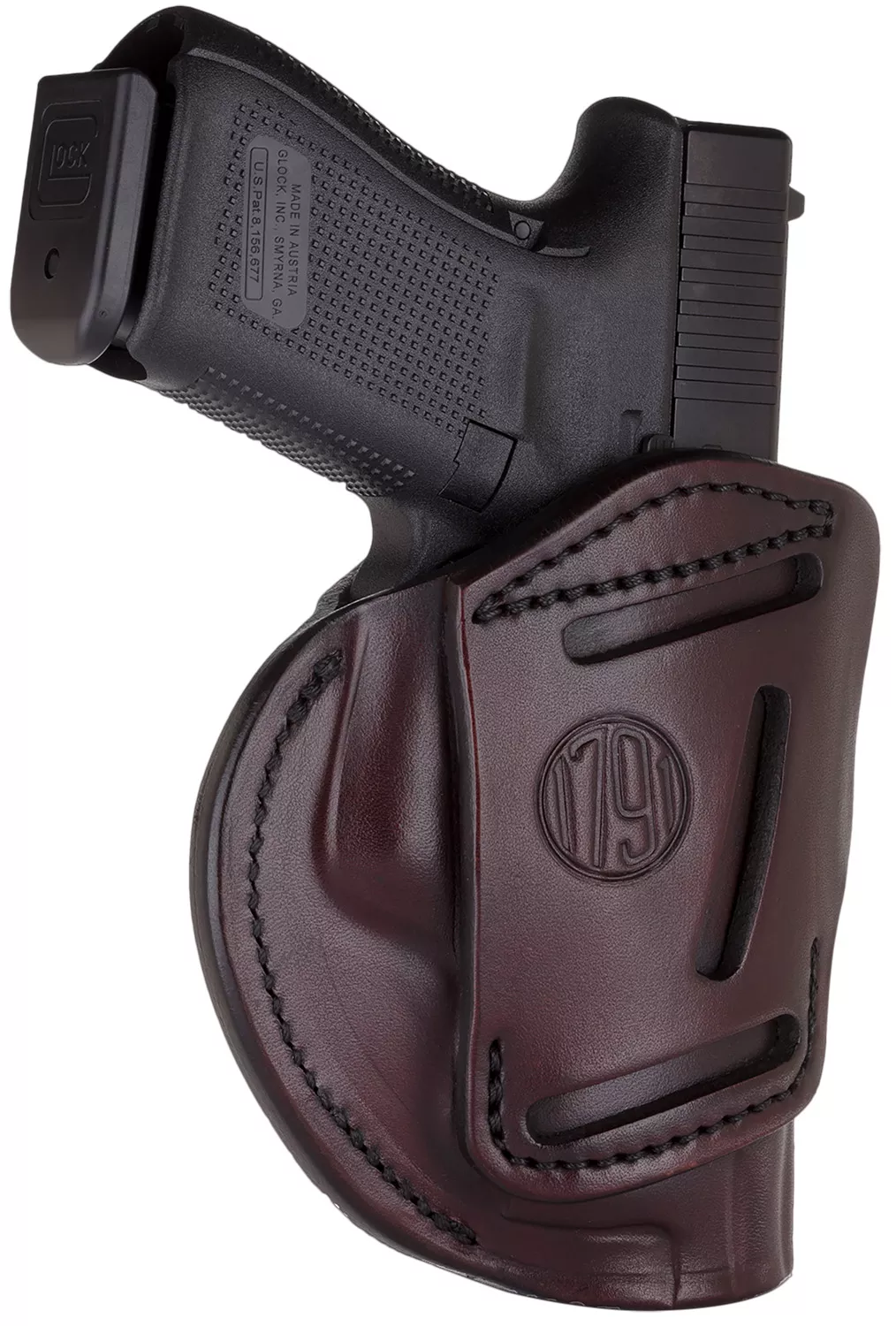 1791 Gunleather 4WH5SBRR 4-WayIWB/OWB 05 Signature Brown Leather Belt Clip Fits S&W M&P/Springfield XD/Glock 17/HK VP9