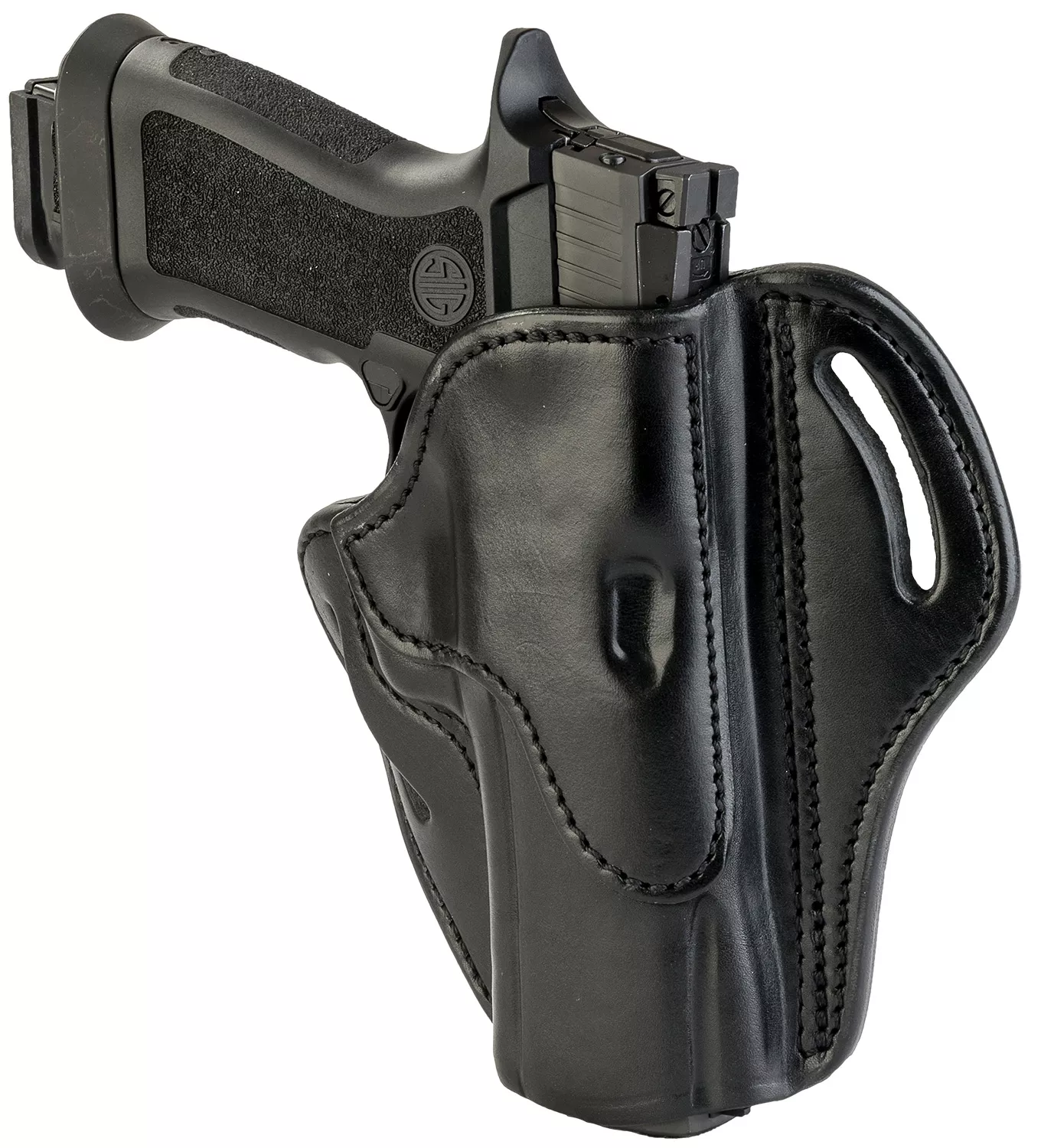 1791 Gunleather BH24SBLR BH2.4OWB 2.4 Stealth Black Leather Belt Slide Fits Walther PPQ/Sig P320/Springfield XD-M