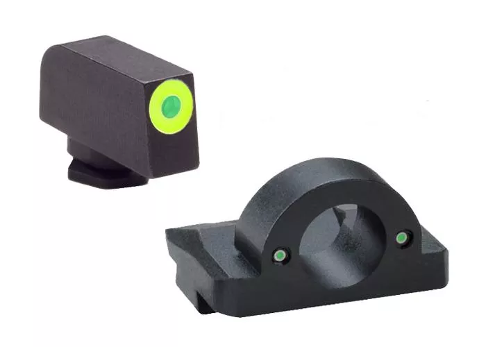 Ameriglo Ghost Ring Night Sight Set for Glock Models 17.19.26 – Green Outline