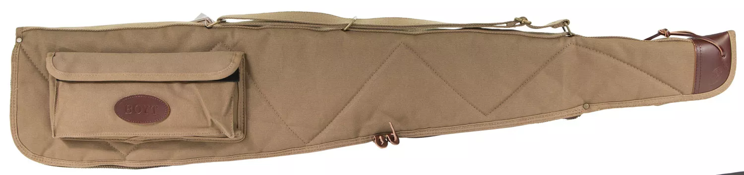 Boyt Harness OGC98PM06 Alaskan Rifle Case 44″ Kahki Waxed Canvas w/ Brass Hardware & Quilted Flannel Lining for Scoped Rifles