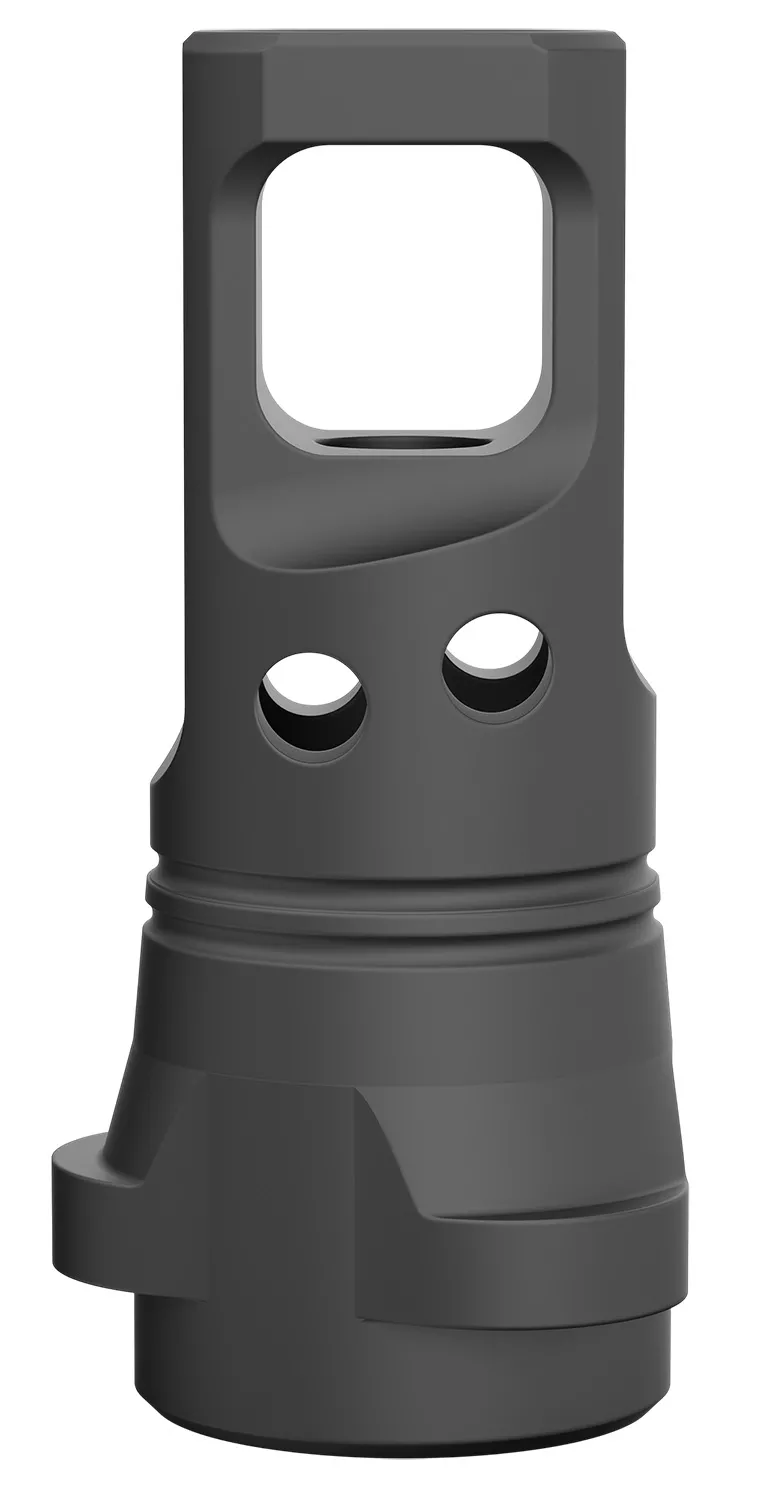 Breek Arms BRK4331 Echo Single Port Muzzle Brake Black Nitride Steel 5/8″x24 Threads 30 Cal Compatible w/ Breek-LOK 3QD