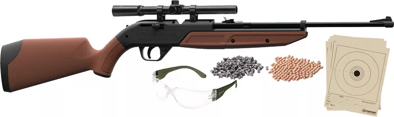 CROSMAN 760 PUMPMASTER RIFLE – BB/177 W/4X SCOPE GLASSES AMMO