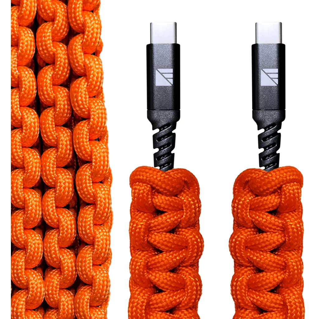 Dark Energy USB C to C Paracord CableOrange