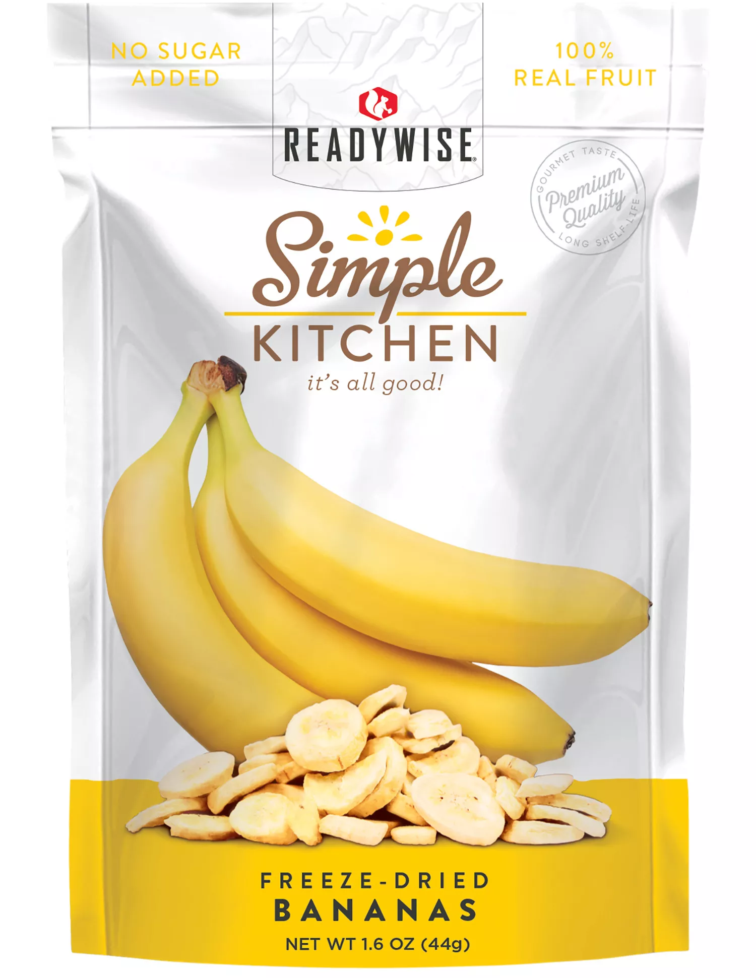 ReadyWise SK05007 Simple Kitchen Freeze Dried Fruit Bananas 1 Serving Pouch 6 Per Case