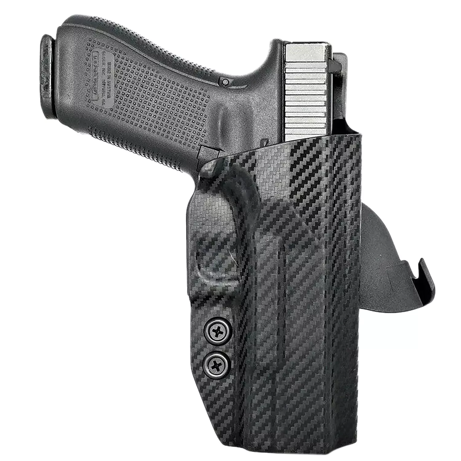 Rounded Gear GLK172231CFRHOWBPDLPaddle Holster OWB Black Carbon Fiber Kydex Fits Glock 17 Right Hand