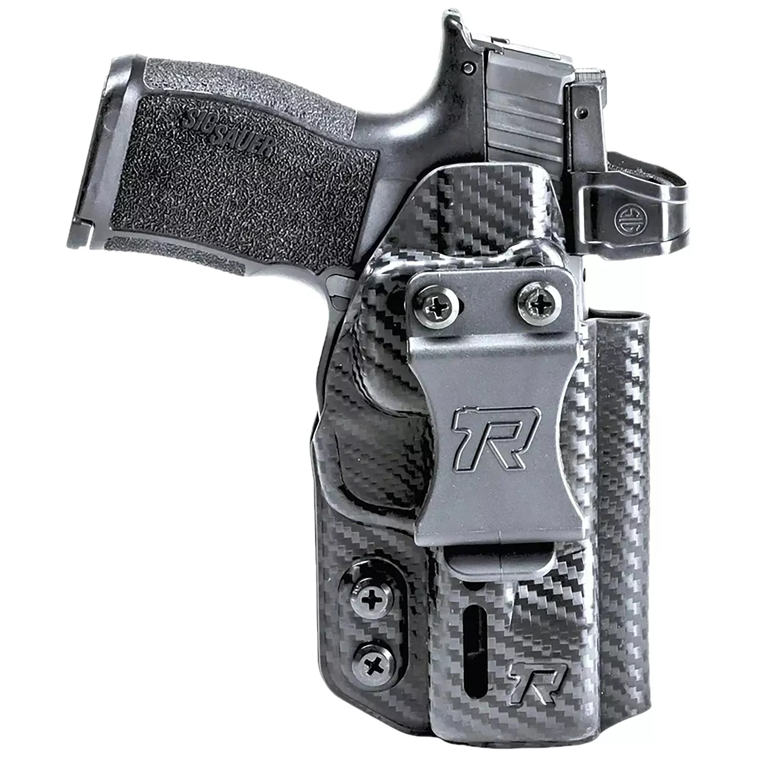 Rounded Gear RGDRUIDGLKDSCFAMBI DruidIWB/OWB Black Carbon Fiber Kydex Fits Glock 17/19/23/32 Ambidextrous