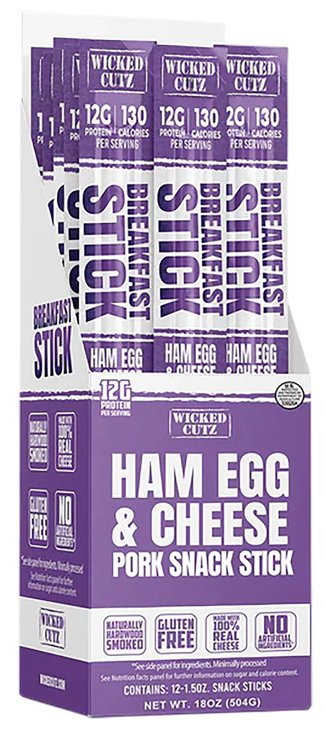 Wicked Cutz WCBR12HEC Ham Egg & Cheese Breakfast Sticks12 Pack