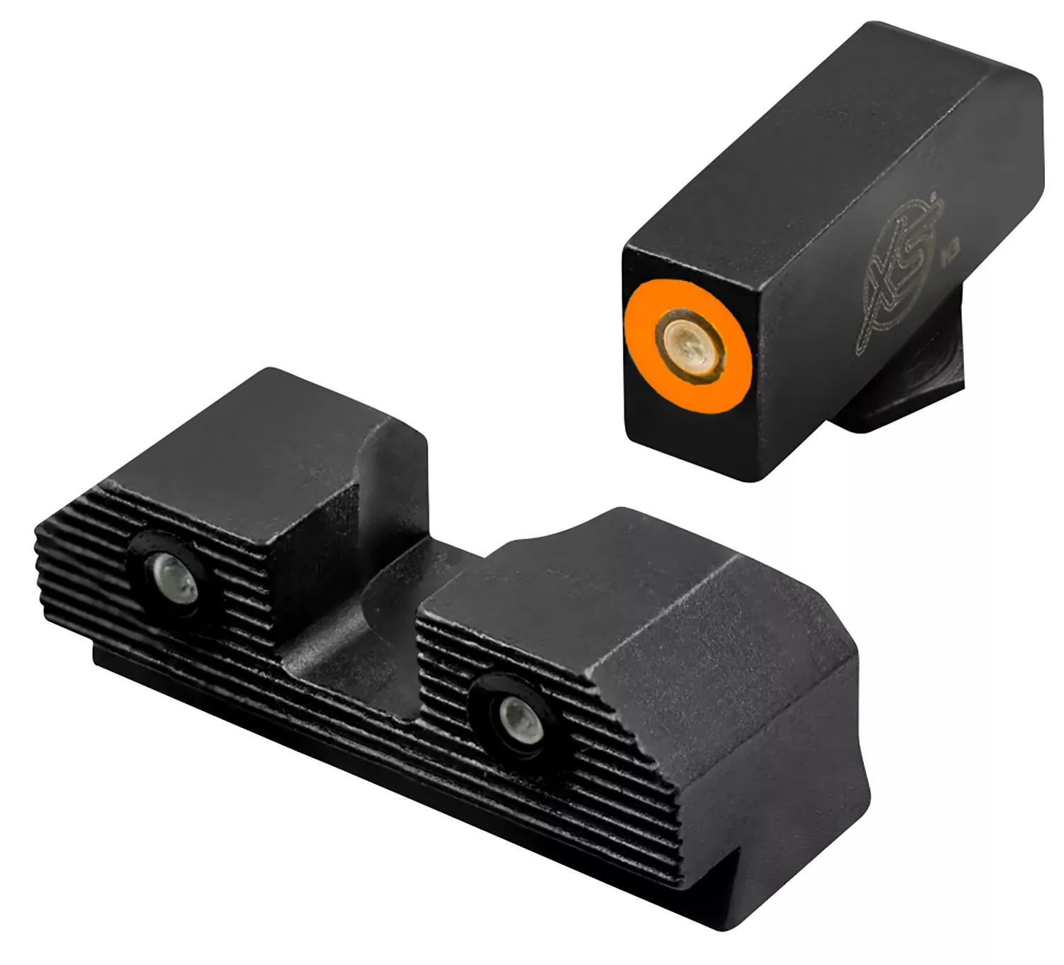 XS Sights GLR201P6N R3D 2.0 Night Sights fits GlockBlack | Green Tritium Orange Outline Front Sight Green TritiumRear Sight