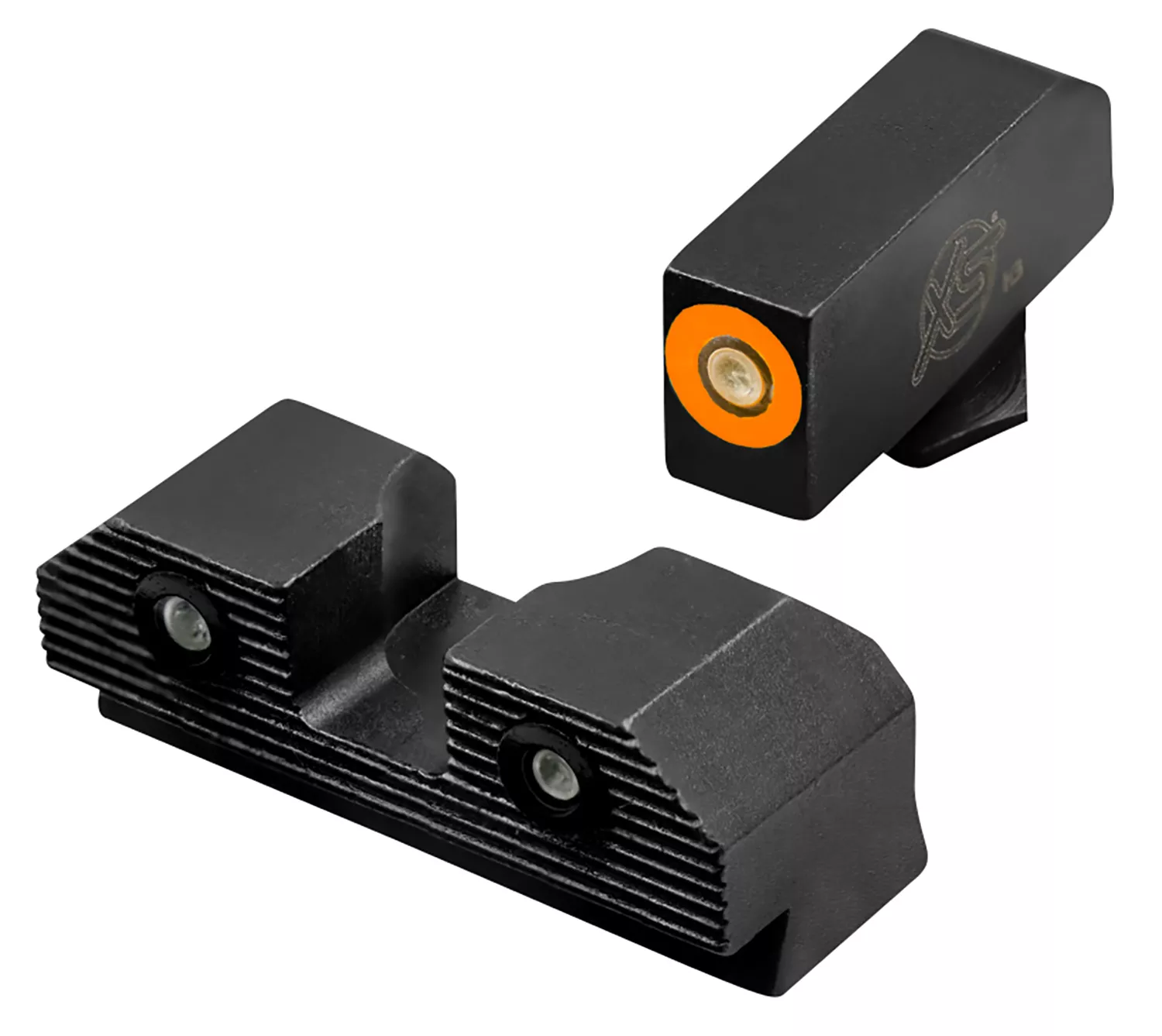 XS Sights GLR203P6N R3D 2.0 Night Sights fits GlockBlack | Green Tritium Orange Outline Front Sight Green TritiumRear Sight